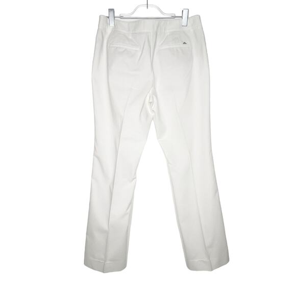 WHITE HOUSE BLACK MARKET Straight Leg Pant Mid Rise Flat Front White Size 12R - Picture 3 of 10